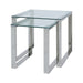 Value Harry Steel And Clear Glass Nest Of 2 End Tables Nest Of Tables CIMC 