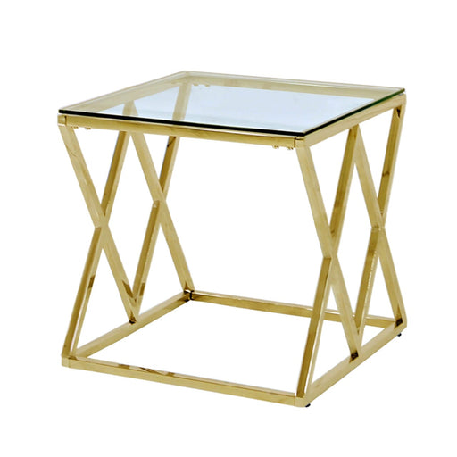 Rectangular Top Glass Value Imperia Gold End Table Side Table CIMC 