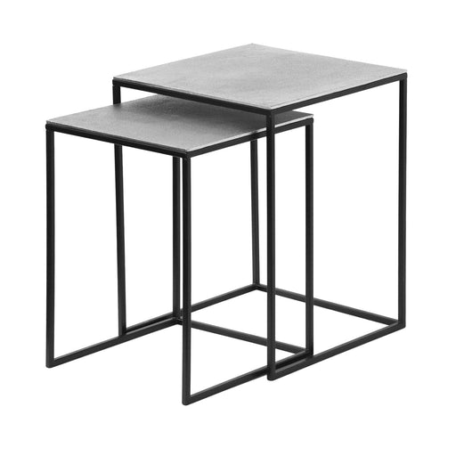 Zoya Set Of 2 Black Metal End Tables Nest Of Tables CIMC 
