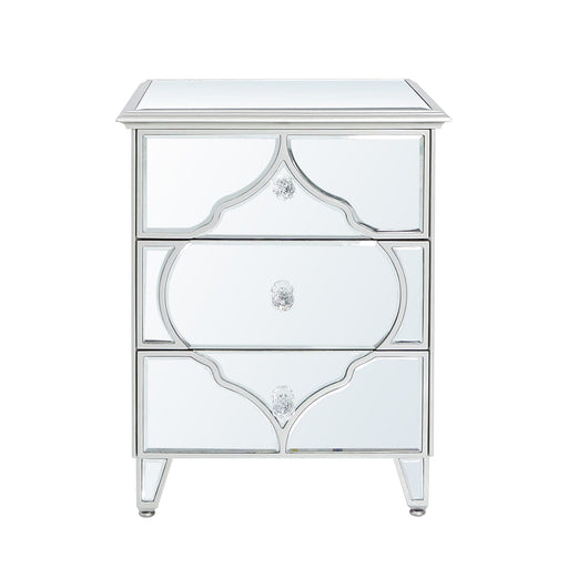 Marrakech Silver Mirror 3 Drawer Bedside Cabinet Bedside Cabinet CIMC 