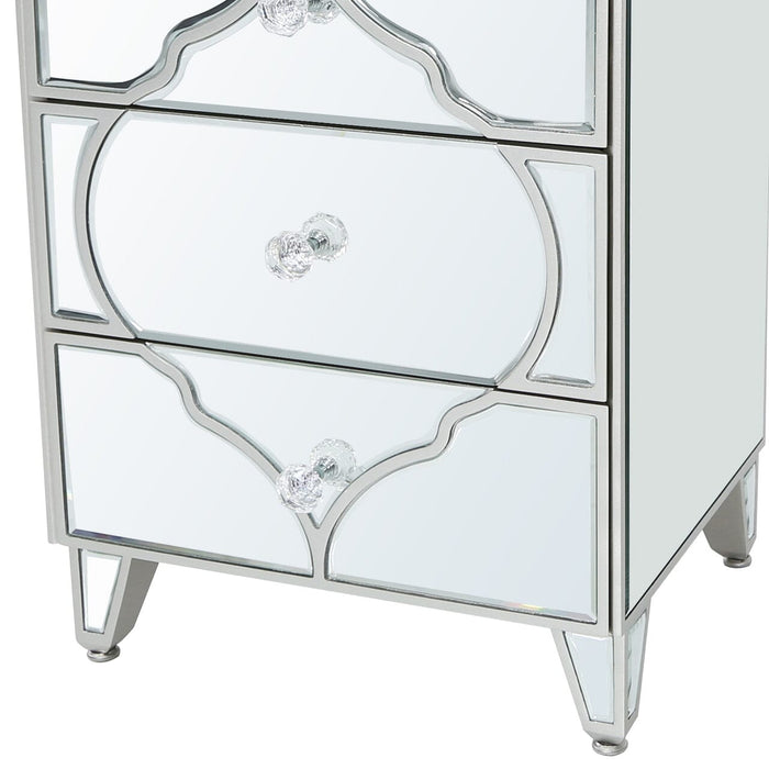 Marrakech Silver Mirror 3 Drawer Bedside Cabinet Bedside Cabinet CIMC 