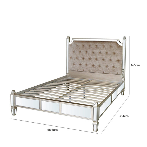 Apollo Champagne Mirror King Size Bed Frame Bed Frames CIMC 