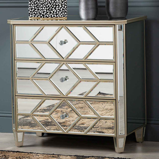 Becca 3 Drawer Mirror Chest Chest of Drawers CIMC 