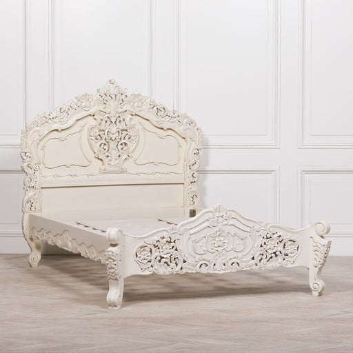 Rococo 4Ft6 Double Size Carved Bed Bed Frames Maison Repro 