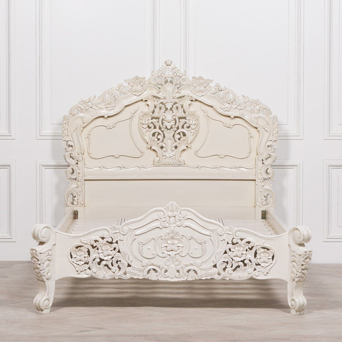 Rococo 4Ft6 Double Size Carved Bed Bed Frames Maison Repro 
