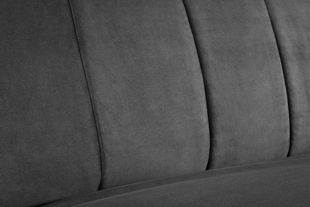 Miro Curved Back Sofabed - Grey Velvet Sofa beds Julian Bowen V2 