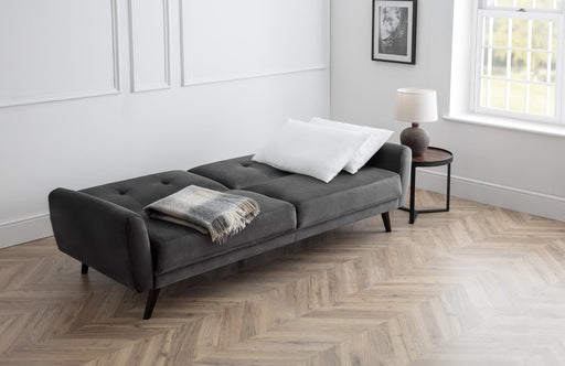 Monza Sofabed In Dark Grey Velvet Sofa beds Julian Bowen V2 