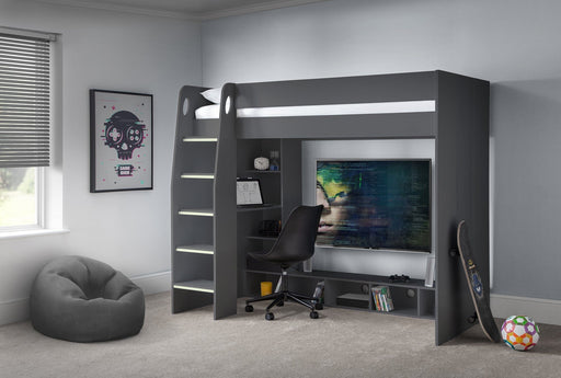 Nebula Gaming Bed With Desk Anthracite Bunk Beds Julian Bowen V2 