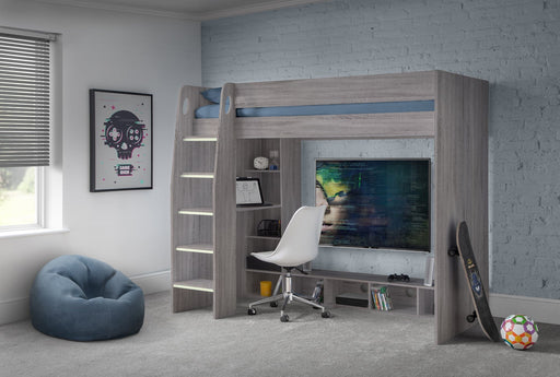 Nebula Gaming Bed With Desk Grey Oak Bunk Beds Julian Bowen V2 