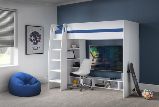 Nebula Gaming Bed With Desk White Bunk Beds Julian Bowen V2 