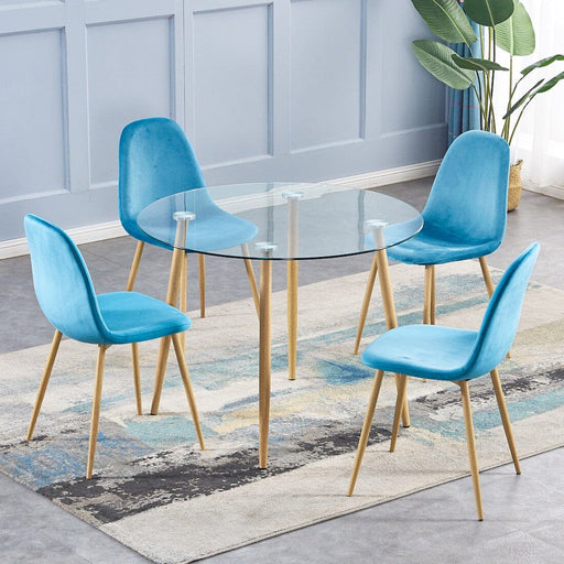 Oslo Chair Blue Velvet Dining Chair Gannon 