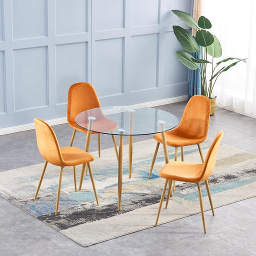 Oslo Chair Orange Velvet Dining Chair Gannon 