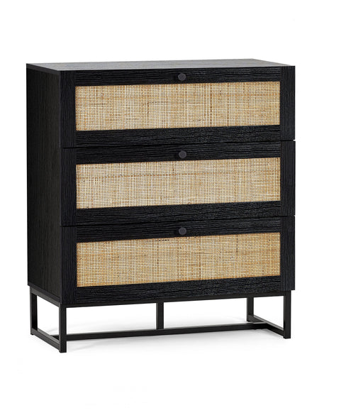 PADSTOW 3 DRAWER CHEST - BLACK Chest Of Drawers JB 