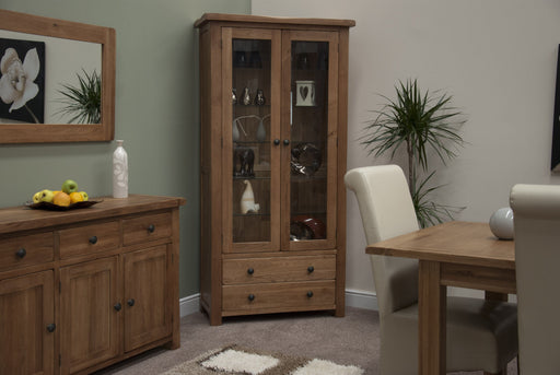 Rustic Oak Glass Display Cabinet Display Cabinets GBH 