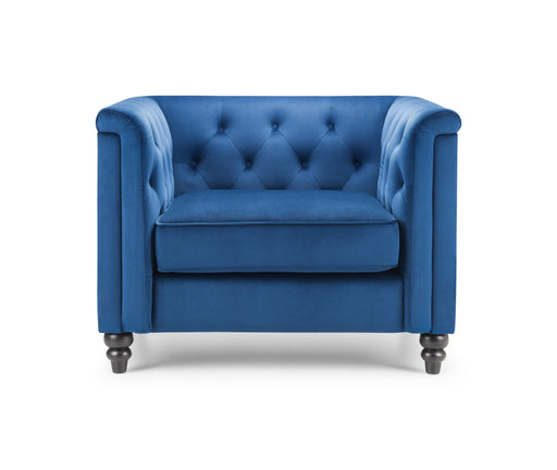 Sandringham Chair - Blue Velvet Armchair Julian Bowen V2 