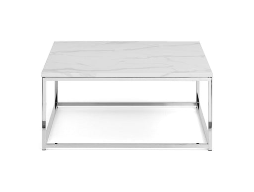 Scala White Marble Top Square Coffee Table Coffee Table Julian Bowen V2 