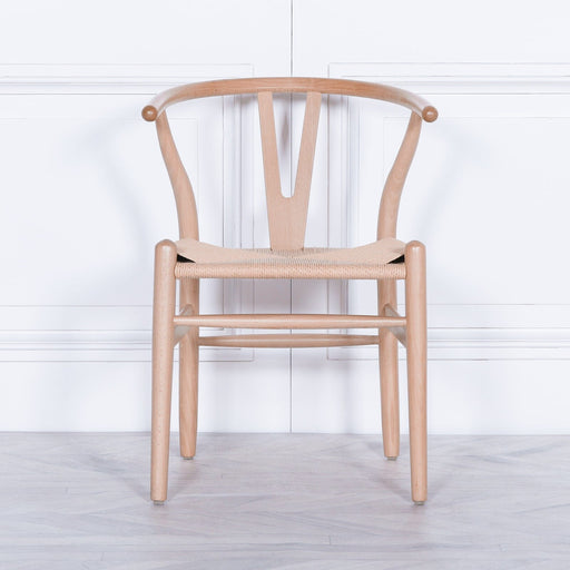 Wishbone Natural Wooden Dining Chair Dining Chairs Maison Repro 
