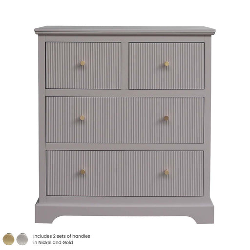 Lindon Summer Grey Wood 4 Drawer Chest Cabinet Bedside Cabinet CIMC 