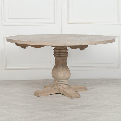 Rustic Wooden Round Pedestal Dining Table Dining Tables Maison Repro 