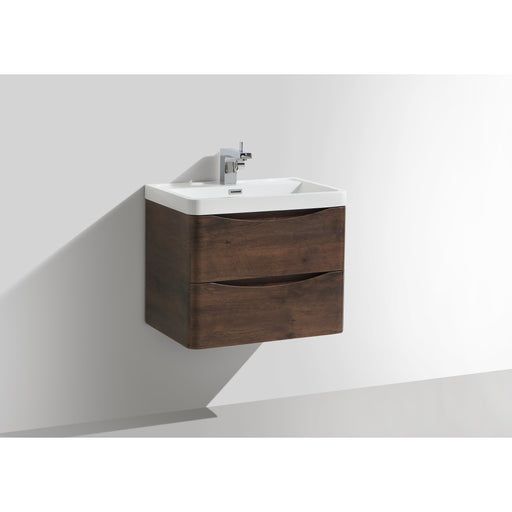 Bali Chestnut 600mm Wall Mounted Cabinet & Polymarble Basin Bathroom Furniture Vendor 116 
