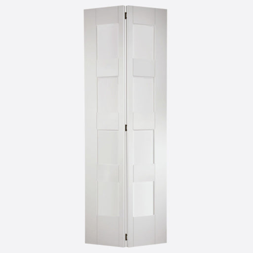 White Shaker Glazed 4L Bi-Fold Internal Doors Home Centre Direct 