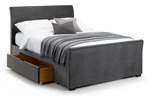 Capri 135Cm Bed Frame In Dark Grey Velvet Bed Frames Julian Bowen V2 