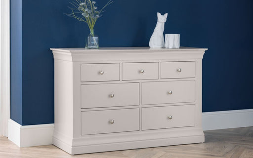 Clermont 4+3 Drawer Chest - Light Grey Chest of Drawers Julian Bowen V2 