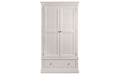 Clermont 2 Door 1 Drawer Wardrobe - Light Grey Wardrobe Julian Bowen V2 