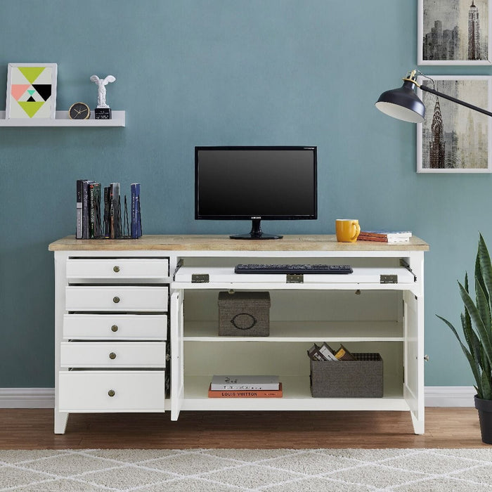Fulton Hidden Home Office Desk-White Desk Derrys 