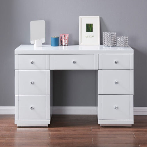 Hollywood White 7 Drawer Dressing Table Dressing Tables Derrys 