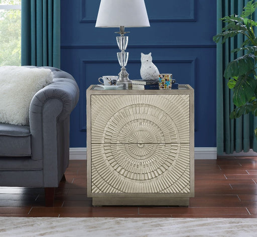 Frenso 2 Drawer Side Table-Silver Bedside Tables Derrys 