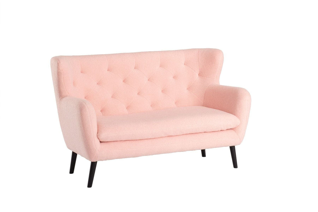 Yak 2 Seater Sofa - Short Faux Sheepskin - Pink Sofas Derrys 