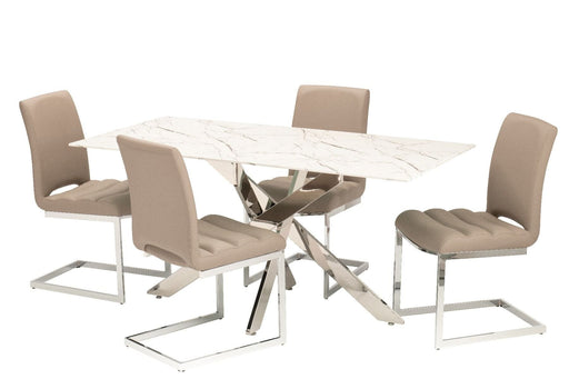 Arlo Dining Table + 6 Chairs - Taupe Dining Set Derrys 