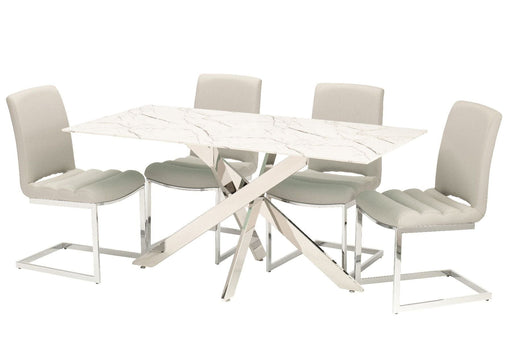 Arlo Dining Table + 6 Chairs - Grey Dining Set Derrys 