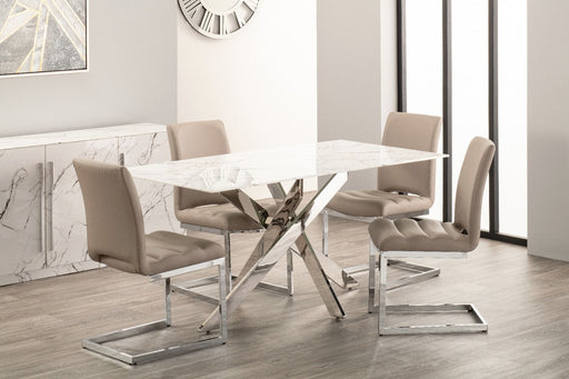 Arlo Dining Table + 4 Chairs - Taupe Dining Sets Derrys 