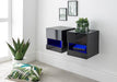 Galicia Pair Of Wall Hanging Bedside Tables Black Wall Shelf GW 