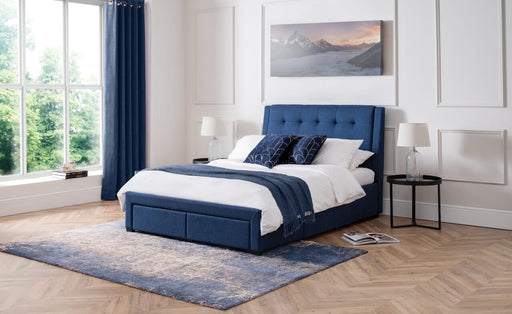 Fullerton 4 Drawer 135cm Bed - Blue Bed Frame Julian Bowen V2 