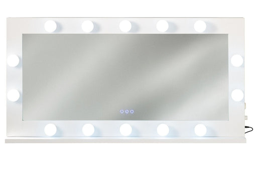 Tabletop Hollywood Mirror-White with Bluetooth Speaker Mirror Derrys 