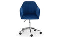 Kahlo Velvet Swivel Office Chair Blue/Chrome Office Chair Julian Bowen V2 