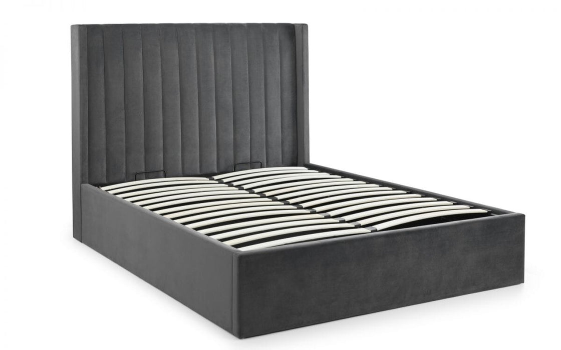 Langham Scalloped Headboard Storage Bed Frame 180Cm - Grey Bed Frames Julian Bowen V2 