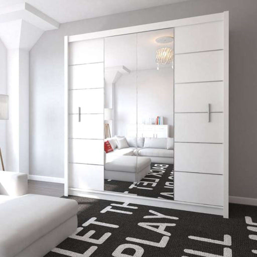 Wardrobe LIZBONA 2 203 White Sliding Wardrobes Home Centre Direct 