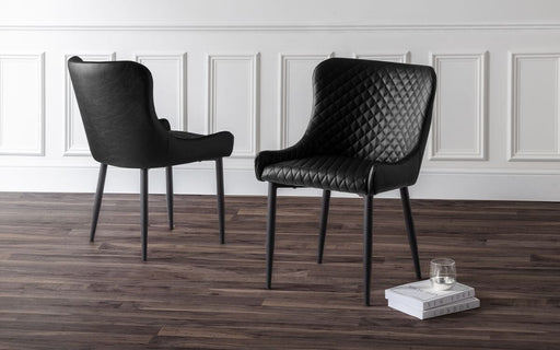LUXE FAUX LEATHER DINING CHAIR BLACK Dining Chairs Home Centre Direct 