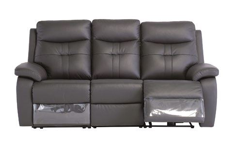 Dublin Leather Electric 3 Seater Recliner - Charcoal supplier 120 