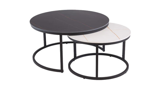 Hamilton Round Coffee Table Set - Black/White supplier 120 