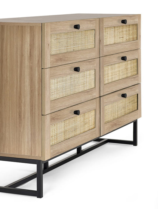 Padstow 6 Drawer Chest - Oak Chest Of Drawers Julian Bowen V2 