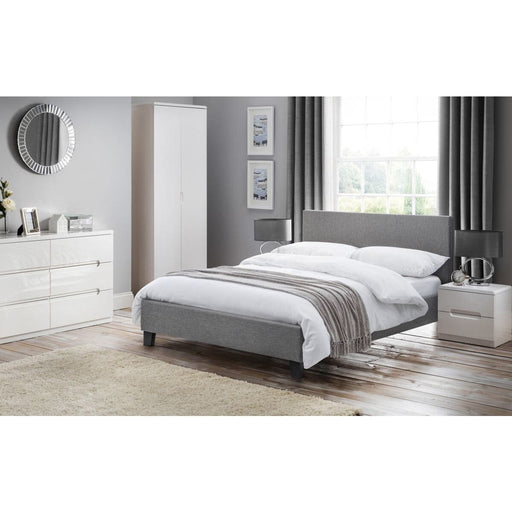Rialto Light Grey Linen Bed Frame 135Cm Bed Frames Julian Bowen V2 