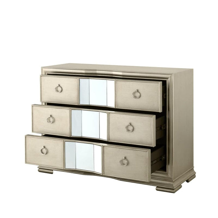 Lucca Mirror Champagne 3 Drawer Chest Chest of Drawers CIMC 