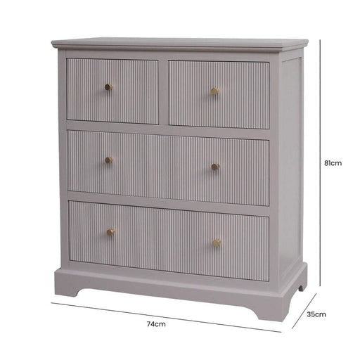 Lindon Summer Grey Wood 4 Drawer Chest Cabinet Bedside Cabinet CIMC 