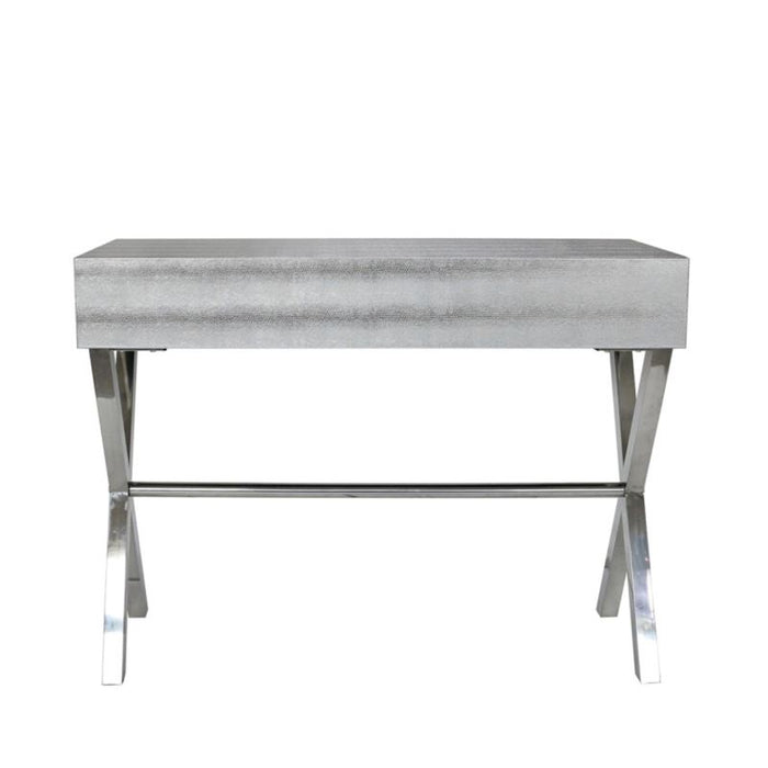 Silver Faux Snakeskin 2 Drawer Console Table Living Room Furniture Sets CIMC 