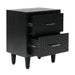 Solano 2 Drawer Bedside Cabinet Black - KD Legs Bedside Cabinet CIMC 